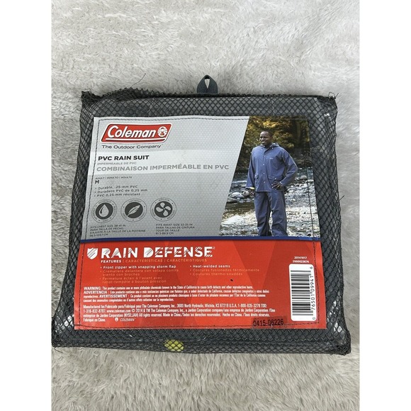 Coleman Basin PVC Rain Suit Defense .25mm PVC Adult Size Med Grey. Zipper & Snap - Picture 1 of 5
